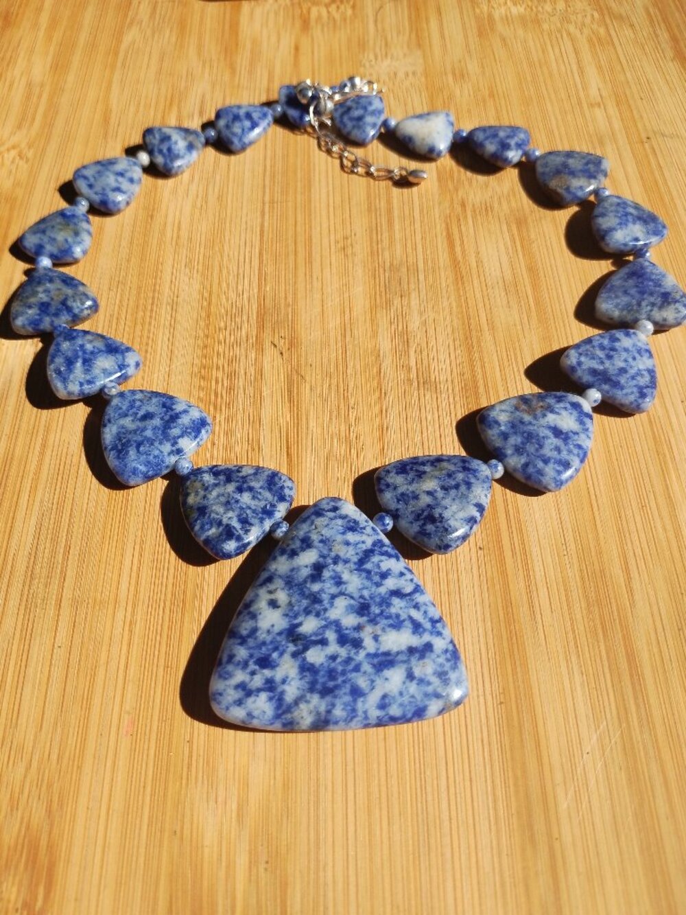 Jay King DTR mine finds blue Sodalite necklace 925 Sterling Silver 18" - 21"